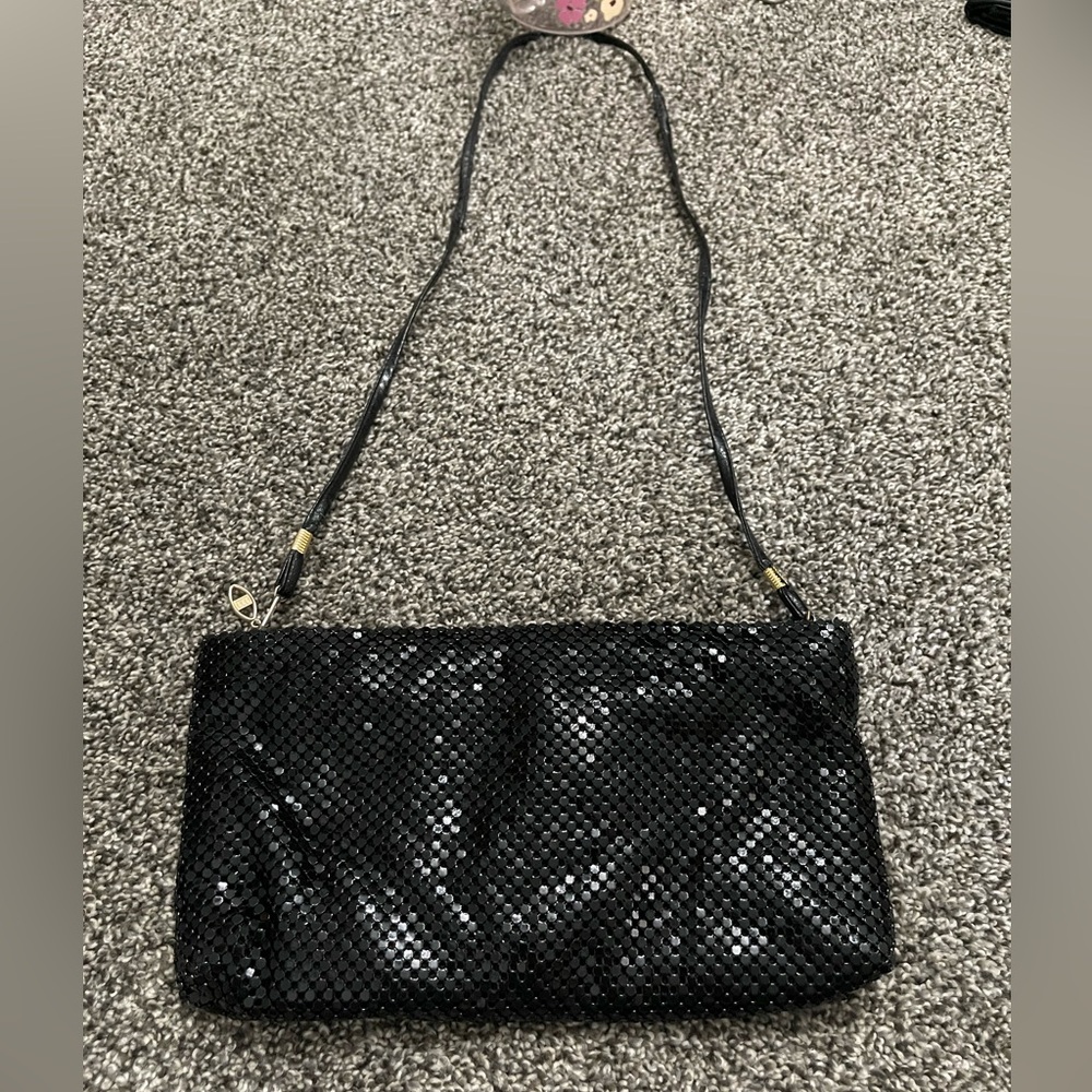 Black Sequin Shoulder Crossbody Bag Purse